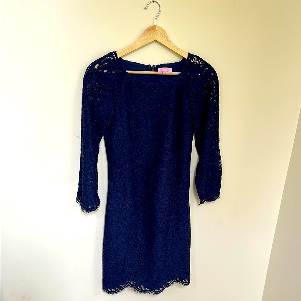 Lilly Pulitzer Elegant Navy Lace Dress